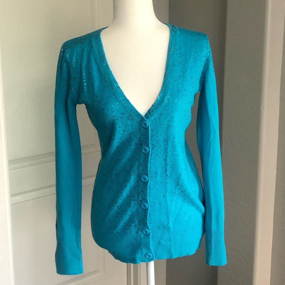 Turquoise Button up Cardigan